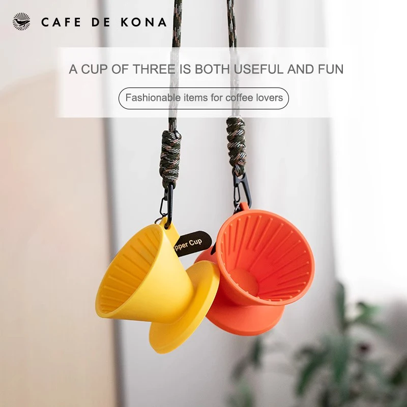 Cafede Kona Mini tri v jednej chuti kávy Cup Módny prenosný kávový filter šál
