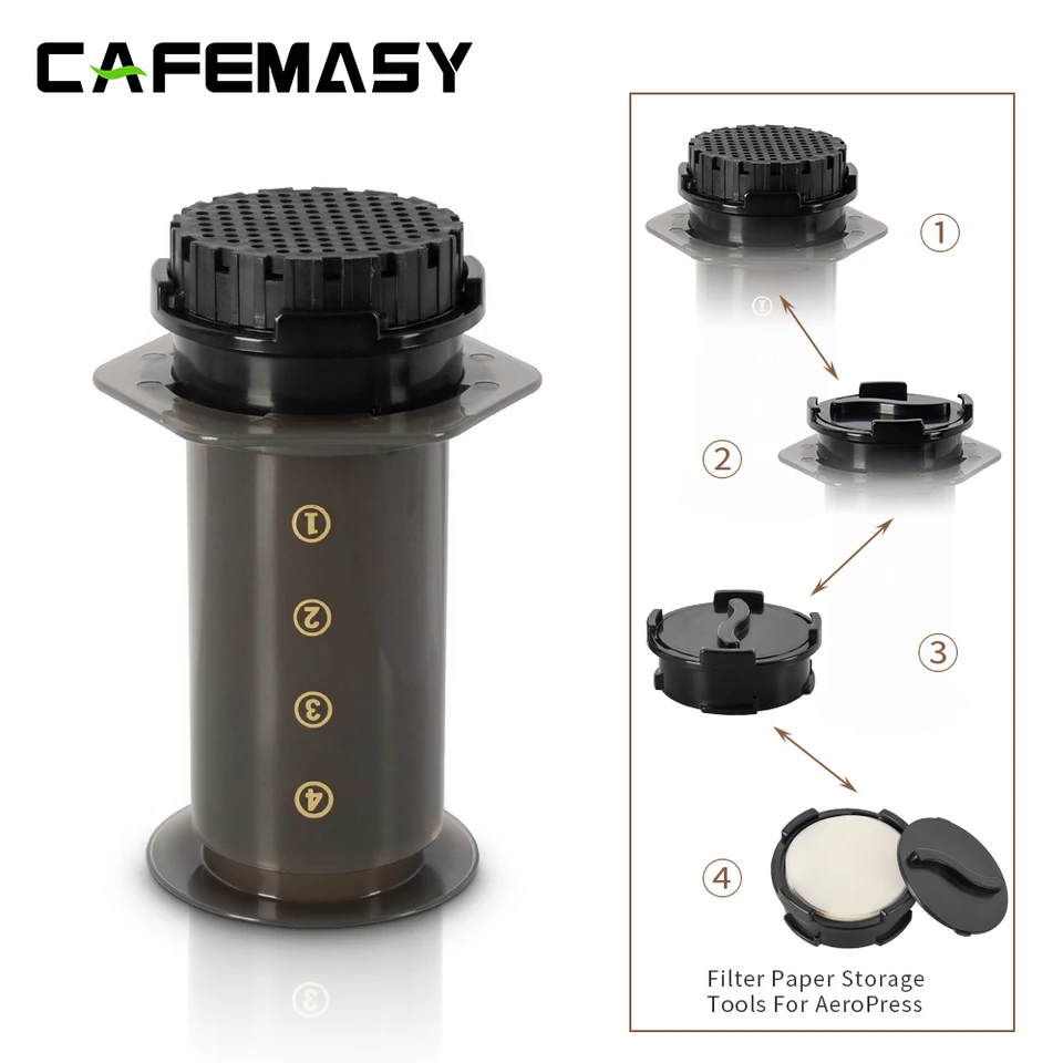 CafeMasy Espresso Coffee Maker Prenosný francúzsky tlač barista Nástroj Coffee Pot Air Press Coffee Stroj s filtrami pre aeropress