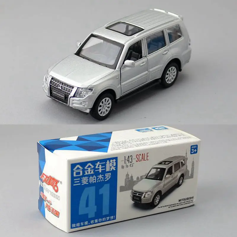 Caipo 1:43 Pull-Back Car PAJERO SUV zliatiny Diecast Model automobil pre chlapec Collection Collection