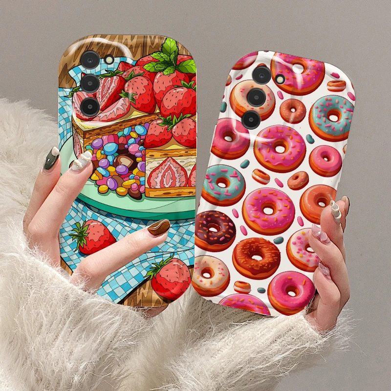 Cake Donut Cuil Cartoon pre Samsung S24 S23 S21 S20 Ultra Plus Fe A73 A72 A71 A51 A31 A05S A05 A04 5G Wave Oil Funda Puzdro