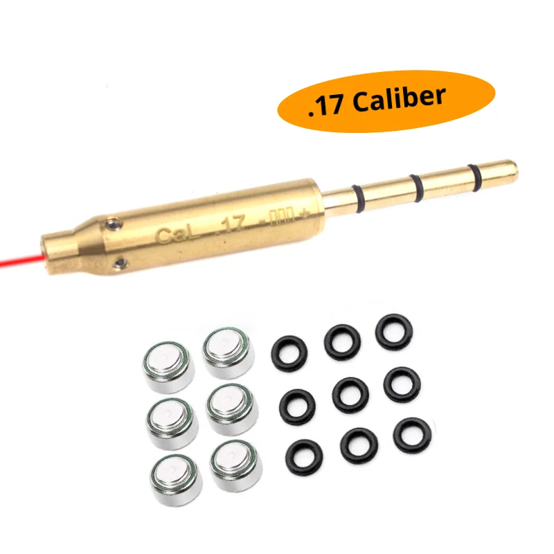 Cal .17 laserový otvor zrak .17hmr laserový boresighter laser laserový kolimátor pre pušky a pištoľ s batériou 17 laserovými poinermi