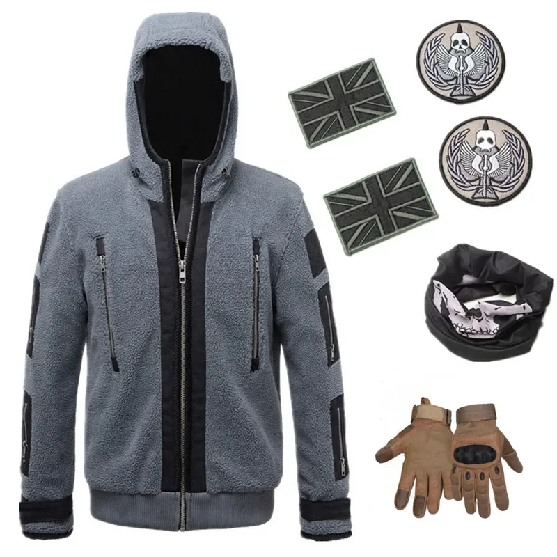 Call of Duty 6 Rovnaký Cosplay bunda TF141 Uniform Ghost Team Combat Uniforma Ghet Jacket Mask Muži a ženy plyšové mikiny d
