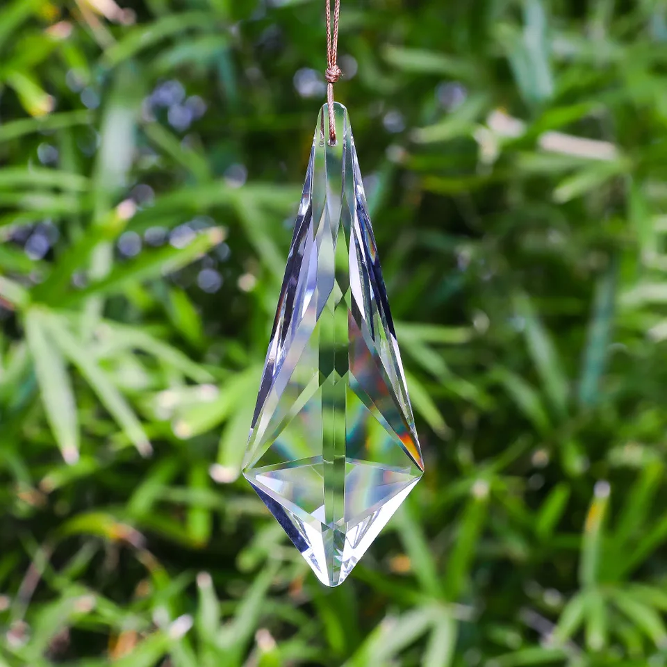 CAMAL 1ks Luster Crystal Hanging Glass120mm Art Crystal Prism Faceted Dúh