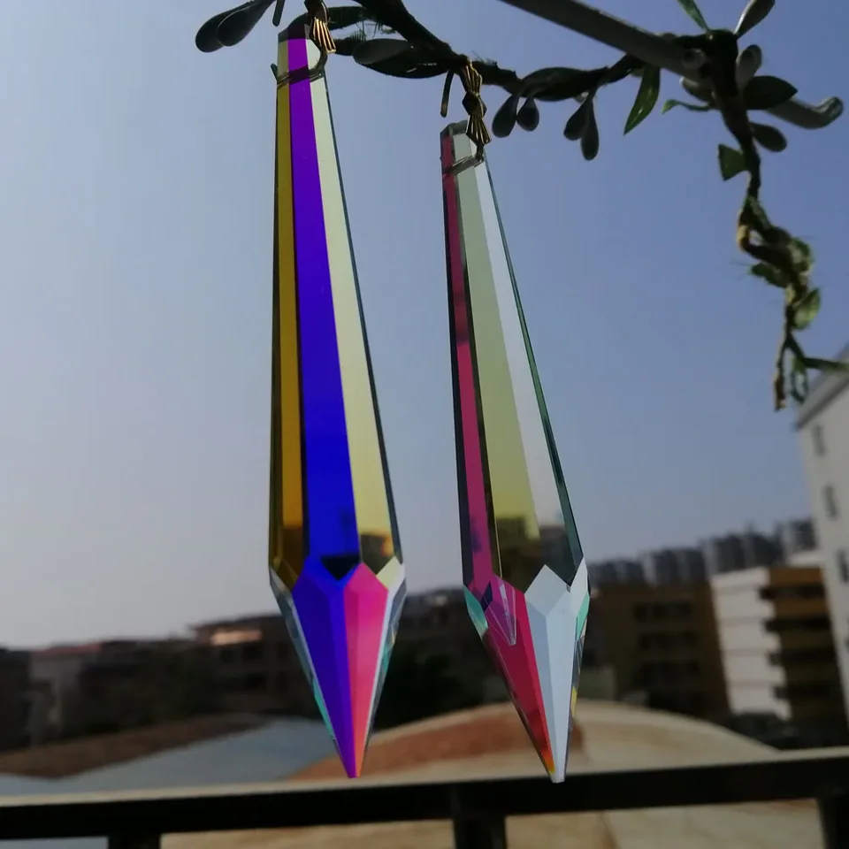 CAMAL 5KS 100 mm/4inch kryštálové cencifle kvapky dúhové farebné hranoly prívesky Suncatcher Light Lighting Dest