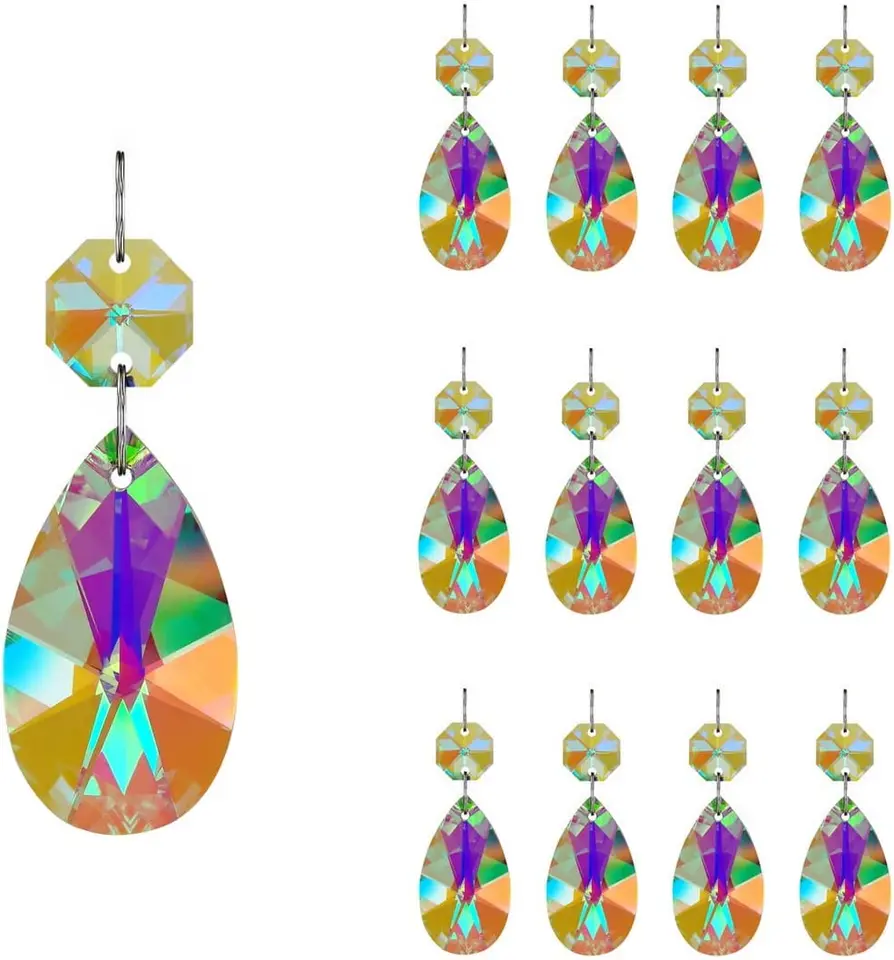 CAMAL 5PCS AB farba 38 mm slzy krištáľové sklo prívesok Prisms Suncatcher Garland pre luster