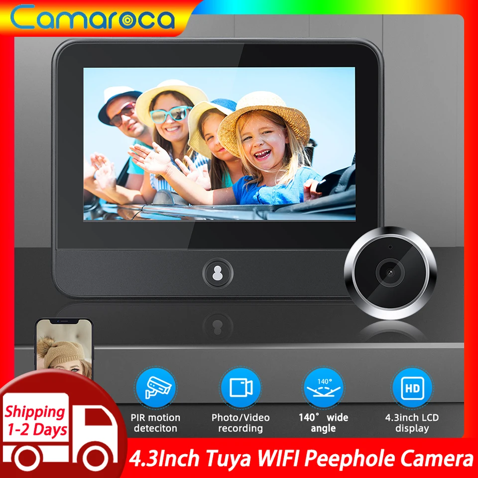 Camaroca Smart Life TUYA 1080p WiFi Door Bell Eye Camera Camera 5000 mAh