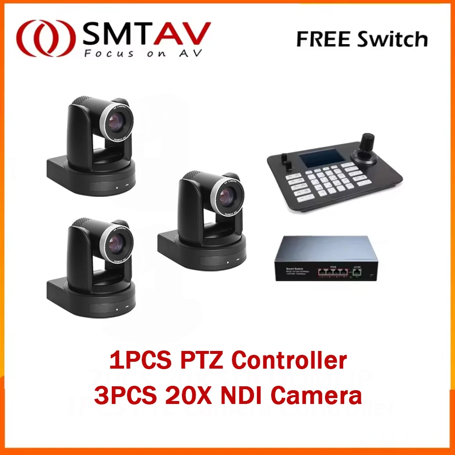 Camera SMTAV 4K 3KS 20X NDI Camera 1ks PTZ Controller pre obchodné stretnutie v cirkvi