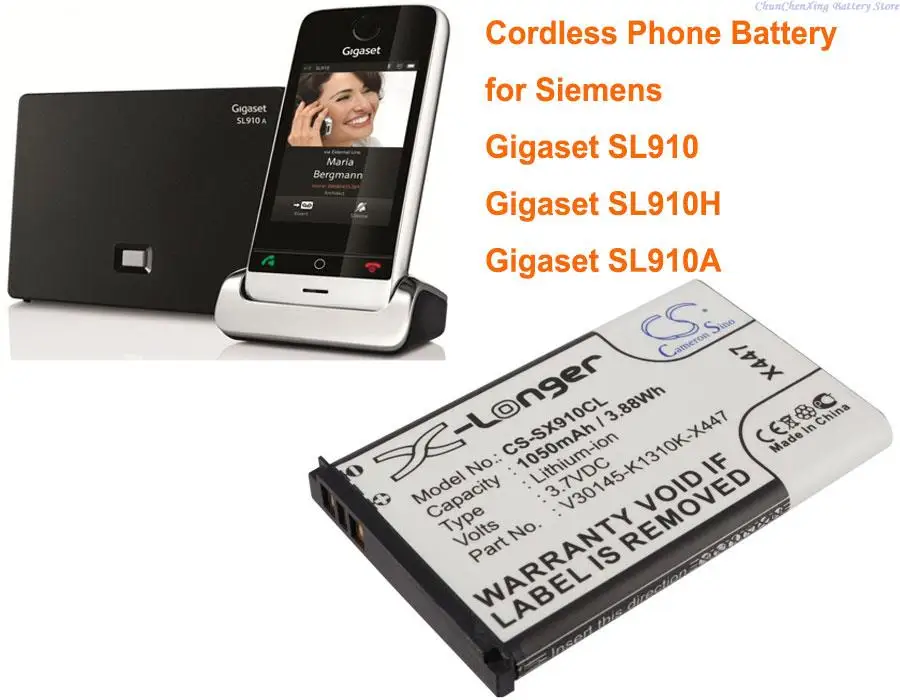 Cameron Sino 1050 mAh bezdrôtový telefónny telefón pre Siemens Gigaset SL910, Gigaset SL910A, Gigaset SL910H