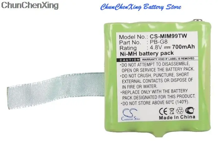Cameron Sino 700 mAh batéria PB-G8 pre Midland 456R, G6, G8, G8 BT, M24, M24 Plus, M48, M48 Plus, M48 S, M99, M99 Plus, M99 S, PMR446, SM4400