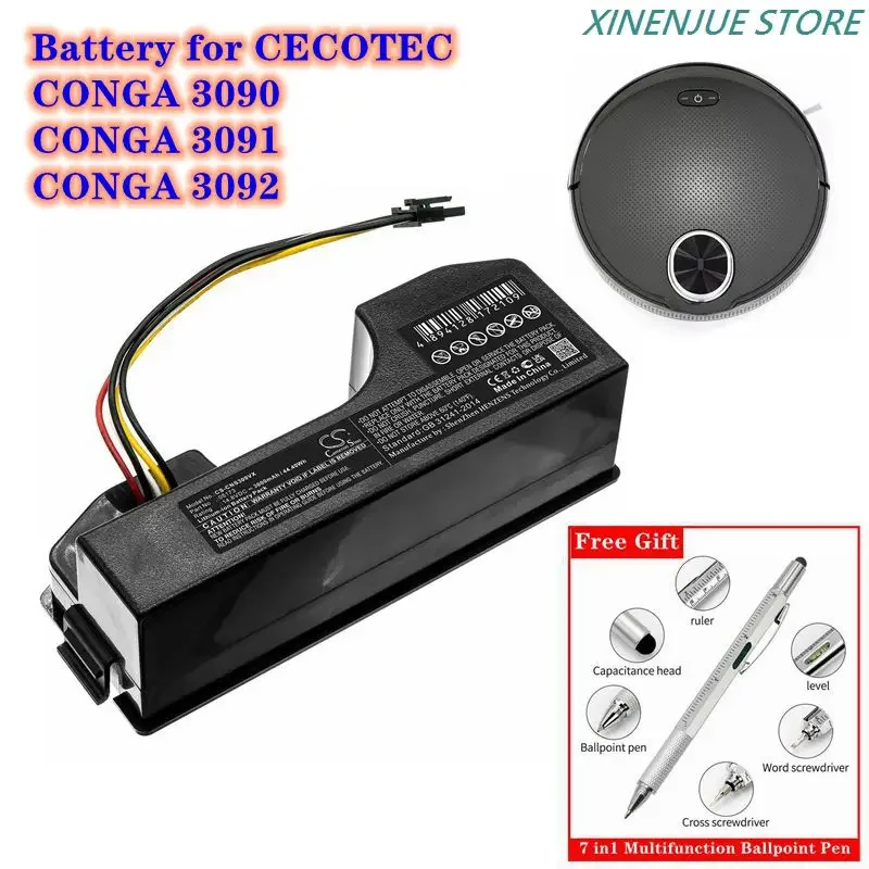 Cameron Sino vysávač batérie 14,8 V/3000MAH 05173 pre Cecotec Conga 3090, 3091, 3092, 1690, 1890, 2090,2290,2690,6090 7090
