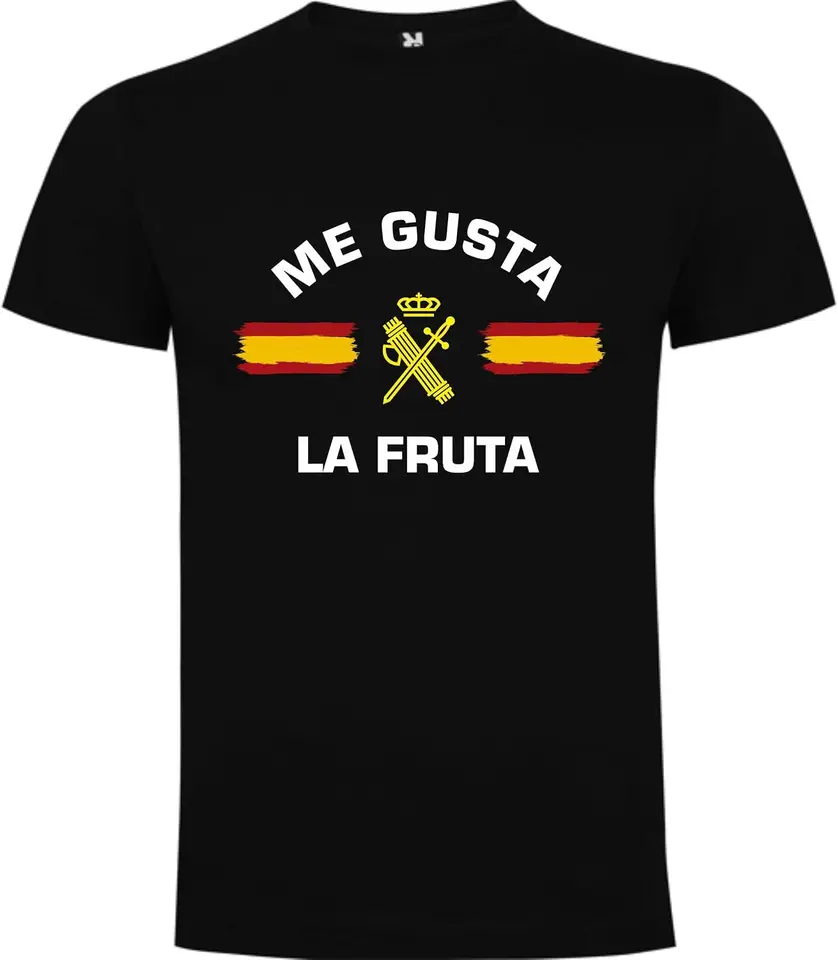 Camiseta Me Gusta La Fruta Guardia Civil Tričko s krátkym rukávom Príležitostné 100% bavlnené tričko
