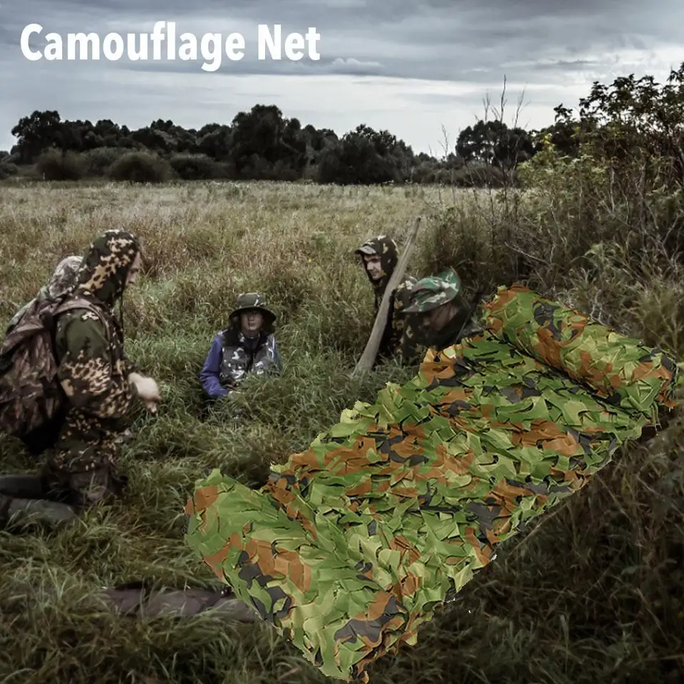 Camo sieťová maskovacia sieť na kempingové kempovanie Woodland Vojenská lovecká streľba vonkajšie kempingové vojenské kamuflážne siete