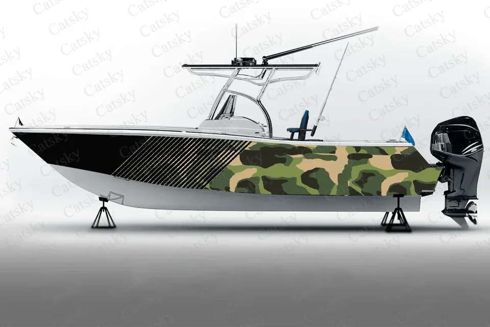 Camouflage Honeycomb Hexagon Boats Sticker Balenie rybie čln vinyl nepremokavá na mieru námorná loď nálepka nálepky čln Vinyl