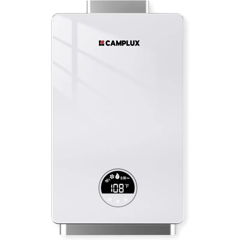 Camplux Propán plynový plynový ohrievač vody 3,18 GPM, 82 000 BTU okamžitý ohrievač horúcej vody so skleneným panelom