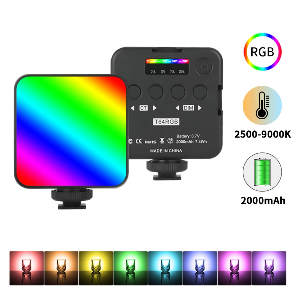 Camvate Pocket RGB výplň prenosné prenosné LED svetlo Mini video LED svetlo pre kameru Monitor Smartphone GoPro NAPOŽITOK Selfie Nastavenie