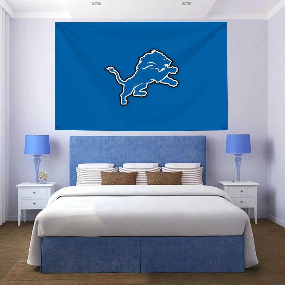 Can Am 3x5 ft Detroit Lions Pivná vlajka na zavesenie vlajok pre country pre spálne kemping stojaci vonkajší dekorácie Tapestry BLM auto
