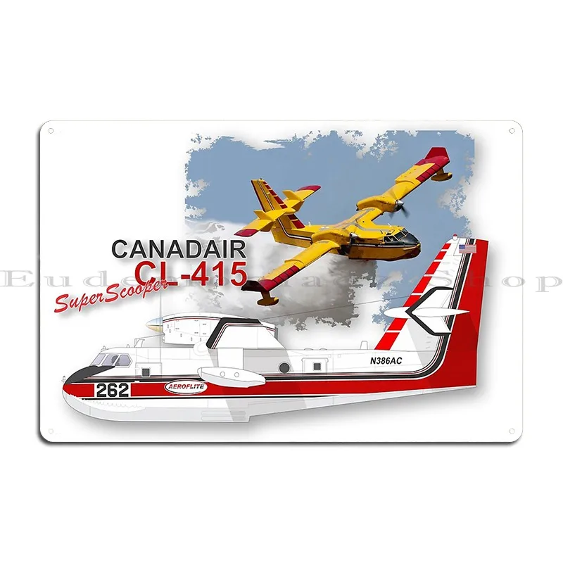 CanadAir CL 415 SuperScooper Metal Plaque Plaque Plagát Prispôsobiť Create Bar Cinema Tin Sign Plagát