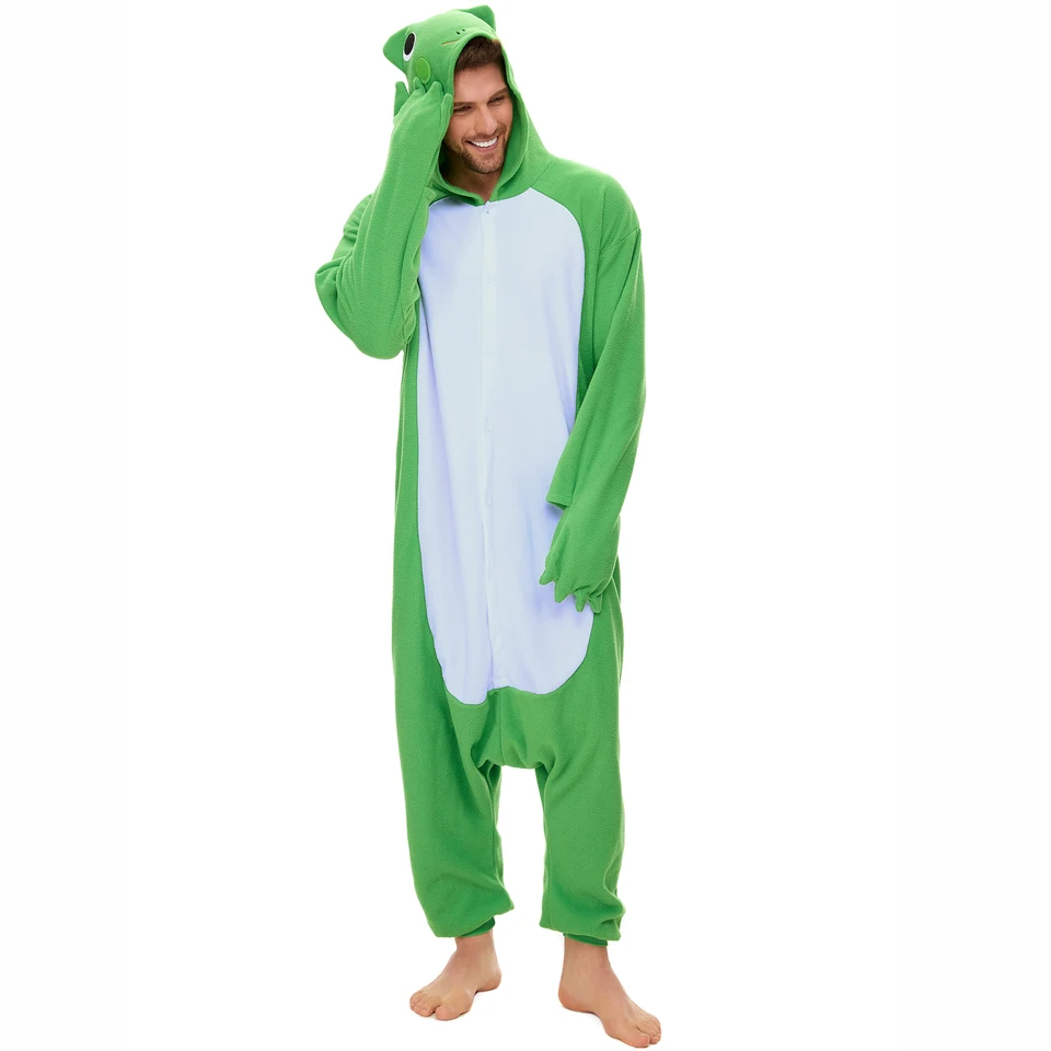 Canasour Frog Onesie pre dospelých muži Muži mäkké pyžamá pyžamá Halloween Vianoce Vrandy vtipné zvieratá Cosplay kostýmy One Pubser Pyžamy