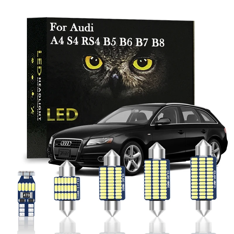 CANBUS pre Audi A4 S4 RS4 B5 B6 B7 B8 Avant Sedan 1996 1998 1999 2002 2003 2005 2007 2009 Príslušenstvo Interiérové ​​LED LED LED