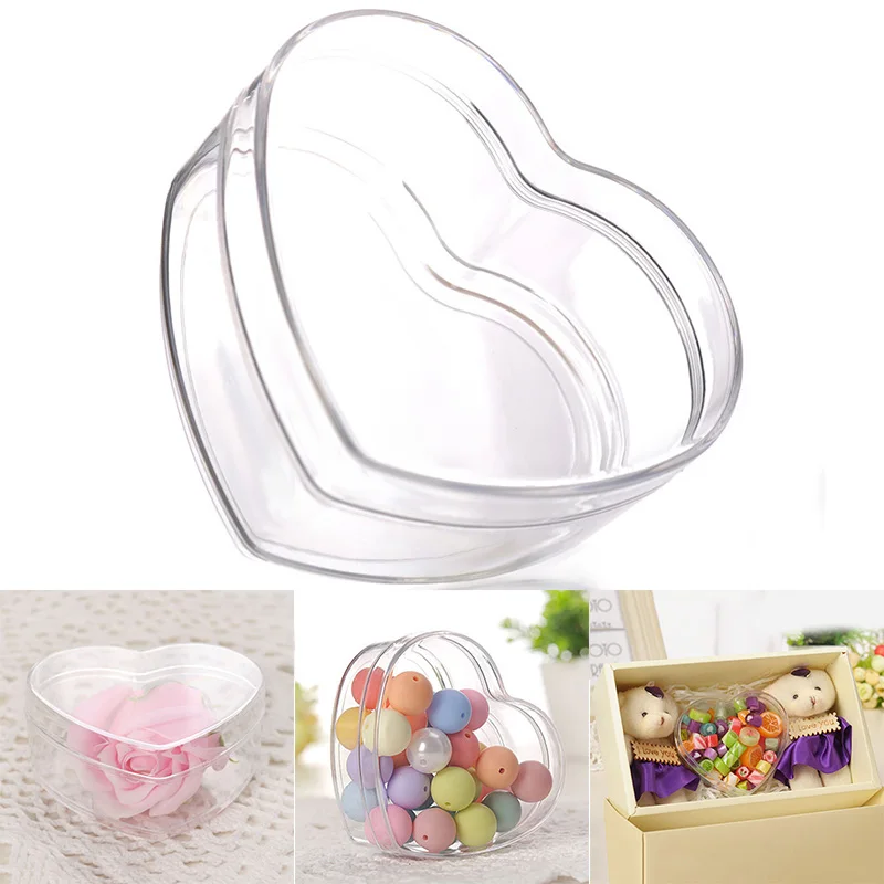 Candy Box Case Srdce Srdce Priehľadná čokoládová sladká dekorácia darčeky pre svadobnú hostinu CLH@8