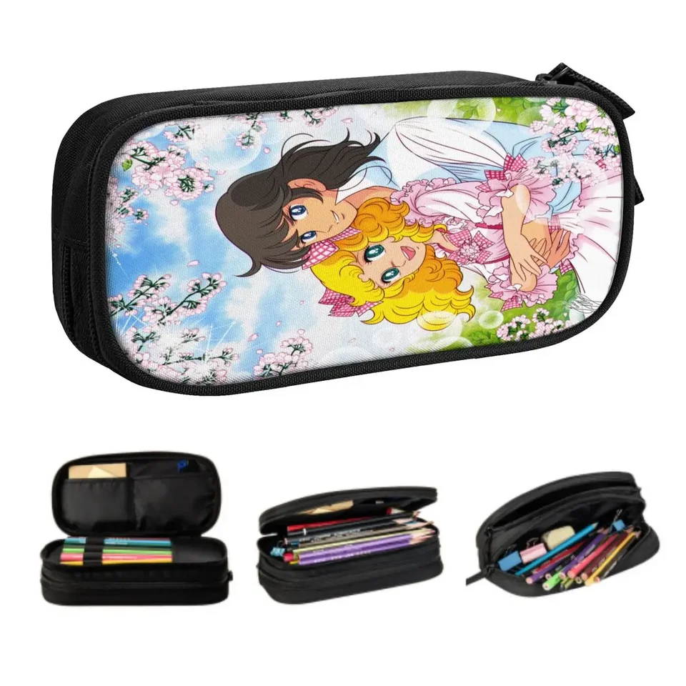Candy Candy Puzdro pre chlapca pre chlapca veľká kapacita Anime manga karikatúra dievčenský pero vrecko Školské príslušenstvo