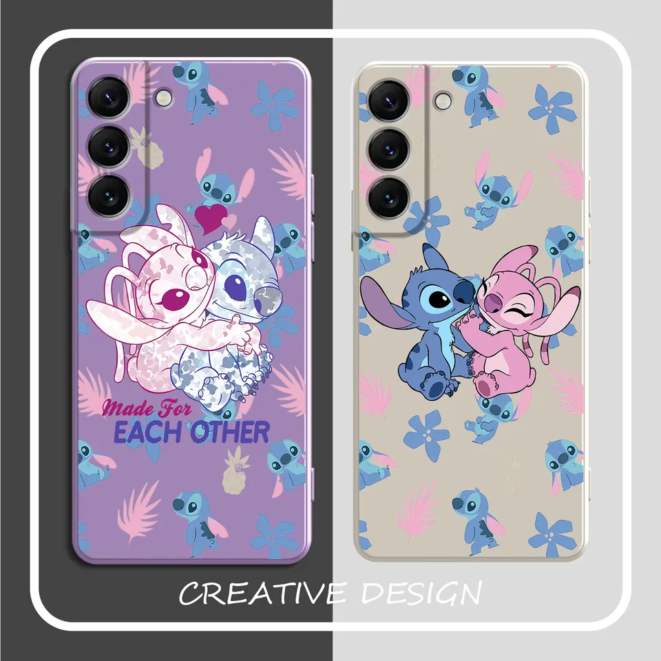 Candy Color puzdro pre Samsung Galaxy S24 S23 Ultra S22 Plus S20 Fe S21 S10 S9 POZNÁMKA 20 10 Kryt mäkkého telefónu Cartoon Disney Stitch