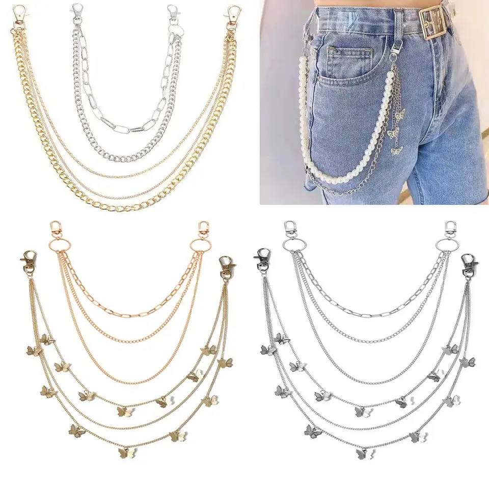 Candy Colors Rock Keychain Jeans Jewerly punk šperky pása retiazky reťaz reťazový reťazec reťazové kľúče nohavice dekorácia