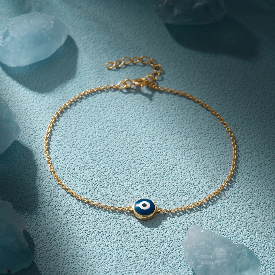 Canner Devil's Eye Thin Chains Drop olejový remeselný náramok Jemný jednoduchý S925 Sterling strieborný dizajn dizajn náramok dám