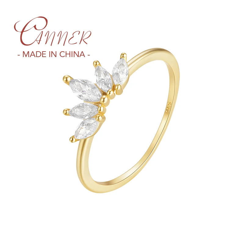Canner nový S925 Sterling Silver Silver Pettal Horse Eye Zirkón prsteň pre ženy Weded Wed Wedding Finger Rings jemné šperky darček Bijoux Aillo