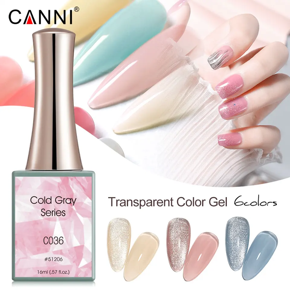 Canni 16 ml želé ružový nechtový gél lak na lak na lak Cleark Clear Sparkle Diamond Cat Eye Eye Gel lesk Venalisa nahý semipretestový gélový lak na gél