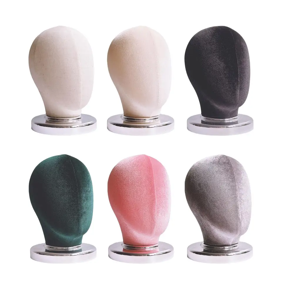 Canvas Block Head Wig Display Head (výška 25 cm) klobúkový displej stojan na parochň