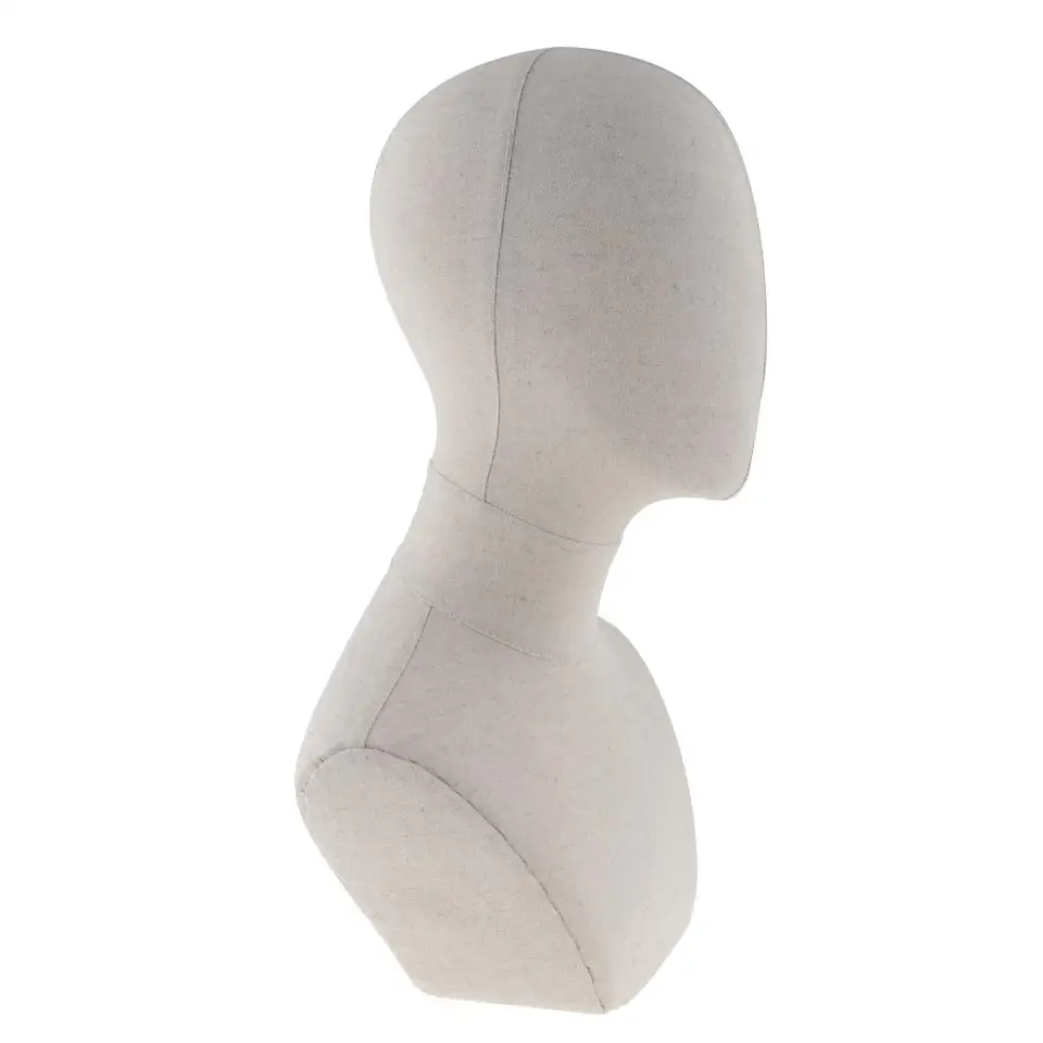 Canvas Mannequin Head W/ Busta Stand za výrobu šperkov zobrazuje rameno