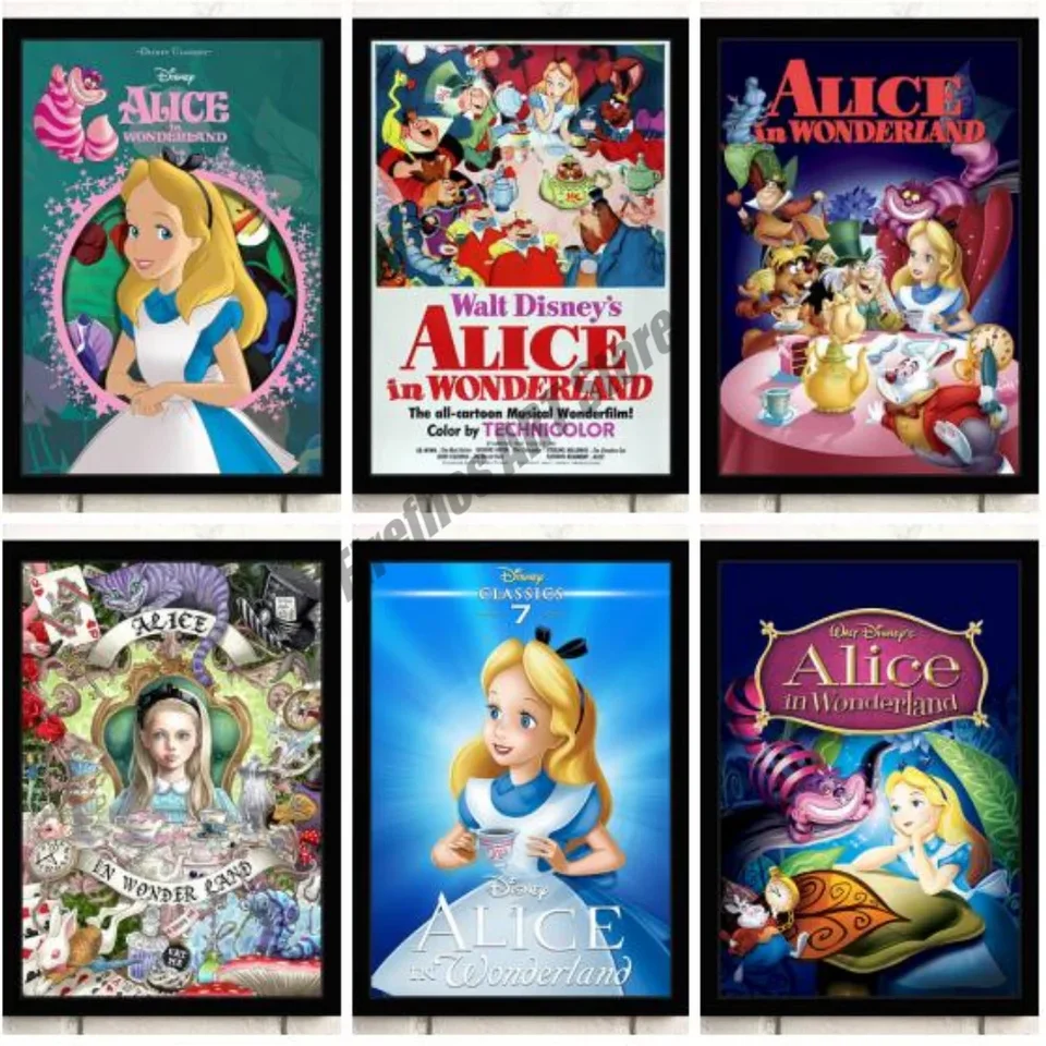Canvas maľba Disney Alice v ríši divov nástenných umenia Nordické plagáty a výtlačky domácej dekorácie Obrázky pre dekoráciu obývacej izby