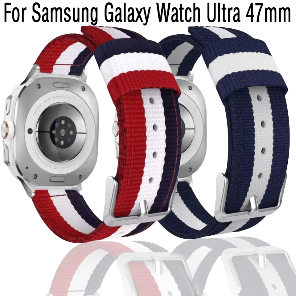 Canvas nylon popruh pre Samsung Galaxy Watch Ultra 47mm náramok náramku vymeniteľný pre galaxy hodinky 7 ultra 47 mm koreňový pás