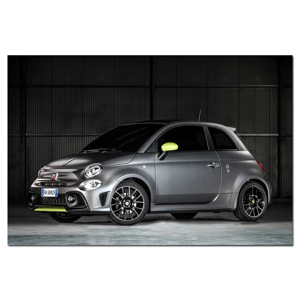 Canvas Painting 2020 Fiat 595 Abarth Pista Automobilové plagáty a výtlačky nástenné umenie dekoratívny obrázok Moderná domáca dekorácia