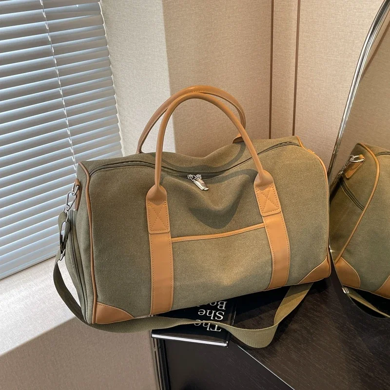 Canvas Zipper Veľká kapacita 2024 Vysoko kvalitná cestovná kabelka pevná všestranná vrecko na rameno Soft Fitness Crossbody Bag