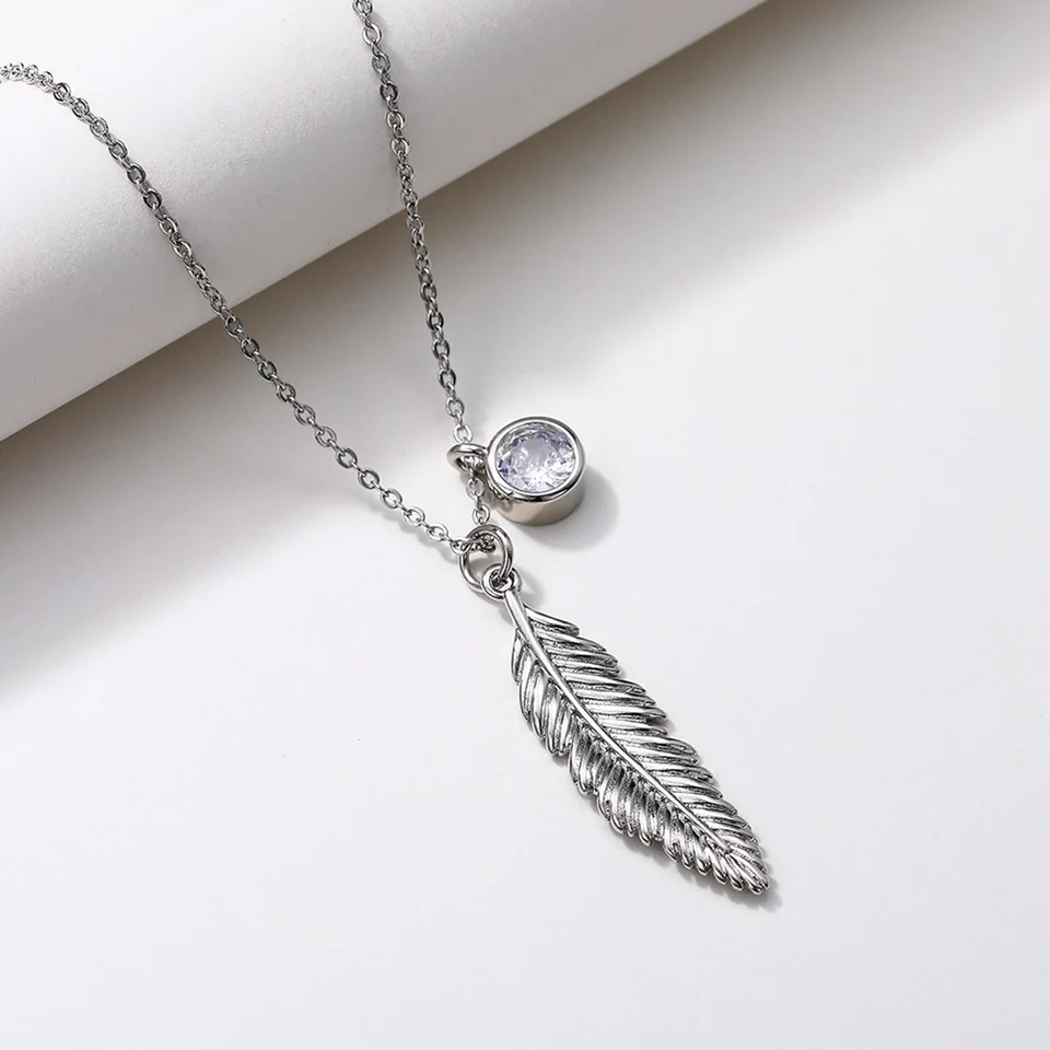 Caoshi Trendy Lady Feather Pendant Náhrdelník na svadobný obrad módne zasnúbenie výročia darčekové doplnky Dropshipping