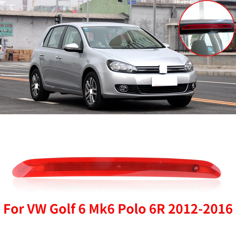 CAPQX LED Zadné zadné brzdové svetlo svetla pre VW Golf 6 MK6 Polo 6R 2012-2016 Vysoký dodatočný tretí tretí brzdový svetlo zastavovacia žiarovka