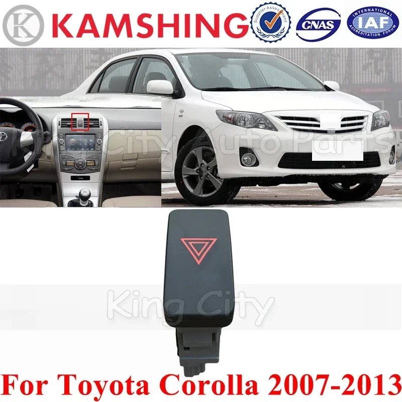 CAPQX ojazdený automobil s nebezpečenstvom výstražného výstražného indikátora pre spínač svetla pre Toyota Corolla 2007-2013 Núdzové tlačidlo