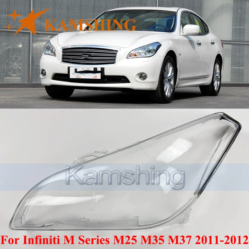 CAPQX Predný kryt svetlometov pre Infiniti M Series M25 M35 M37 2011-2012 Svetlá shellová lampa Light Hlava Light Glass Maska