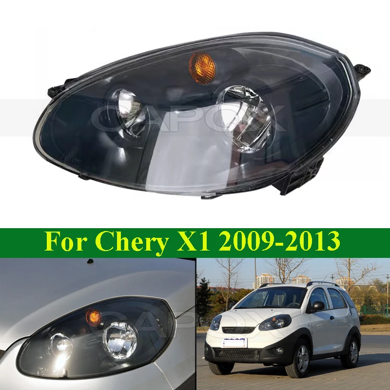 CAPQX Predný nárazník Light Light Light pre Chery X1 2009-2013 Hlavná lampa TEATLAMP SHELL SHELL