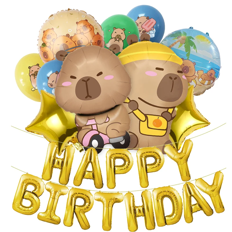 Capybara Balóny fólia Balón karikatúra Kartoon Zviera všetko najlepšie k narodeninám Latex Balón Party uprednostňuje párty dodávky darčekových hračiek