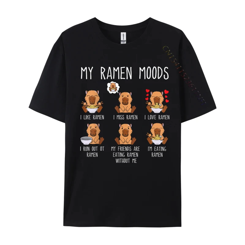 Capybra misa z ramena My Ramen Moods Funny Capibara Rife Man Top Tričko bavlnené tkanina Príležitostné vrcholy a tričká Cool tričká