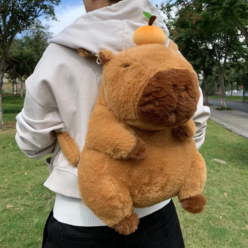 Capybra plyšový batoh kawaii módna plyšová bábika kožušina Detská taška na rameno tašku mini batohové tašky darčeky pre priateľku