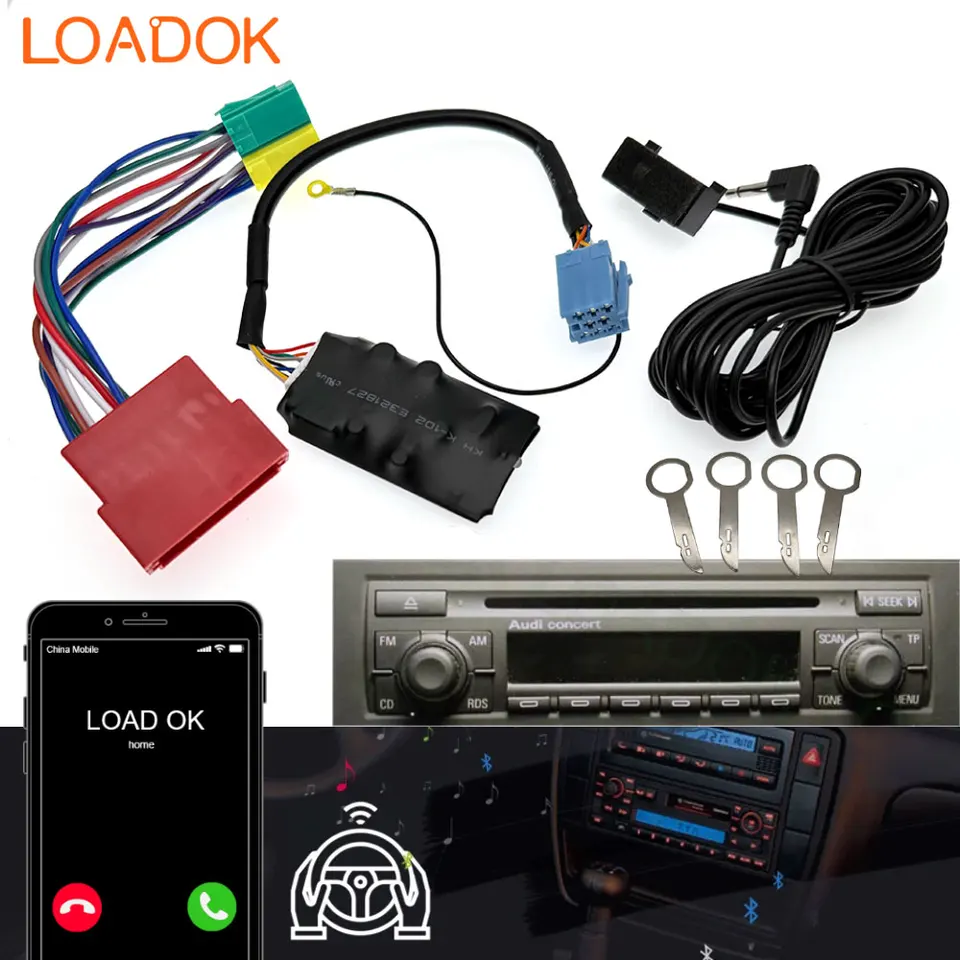 Car Bluetooth 5.0 Aux Handsfree 8 Pin Adapter A2DP Hudobný zvukový kábel pre Audi A3 8L 8p A4 B5-B7 A6 4B A8 4D Quadlock
