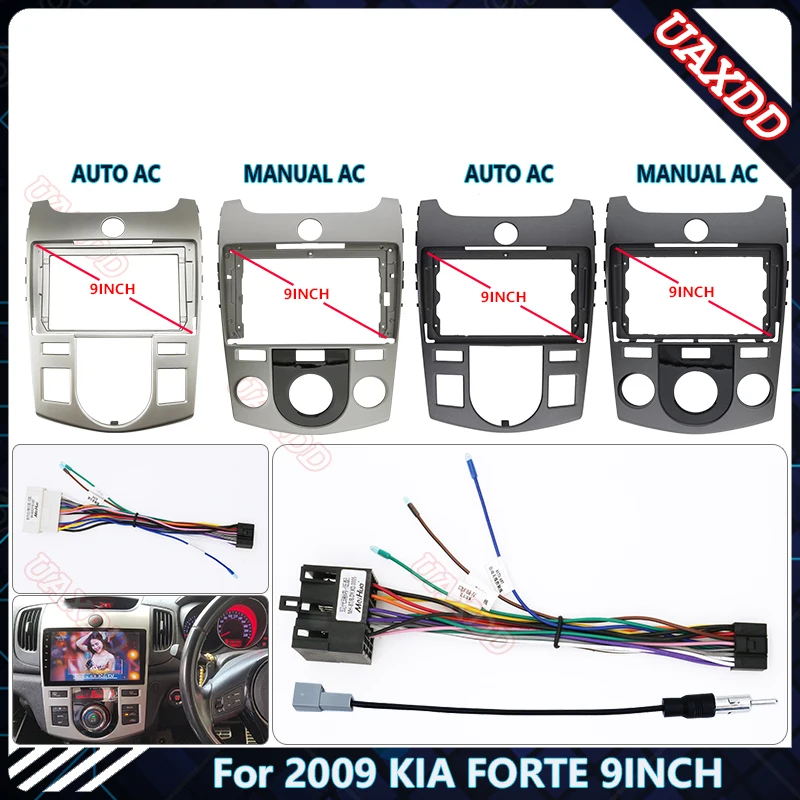 CAR DVD GPS Player Radio Android za rok 2009 Kia Forte 9inch Stereofónny postroj Screen Screen Adsess navigačné káble rám Canbus Kit