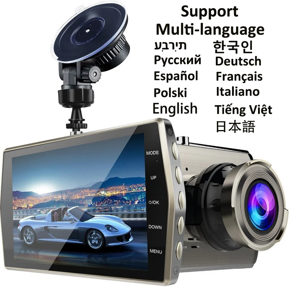 CAR DVR DASH CAM 1080P FHD Zadné zobrazenie vozidla Reverzná fotoaparát Video zapisovač Auto Dashcam Black Box Night Vision Carsories