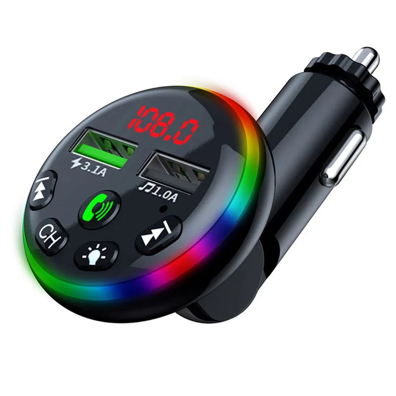 CAR FM vysielač duálne USB Rýchle nabíjanie nabíjacieho nabíjačky na nabíjačku bezdrôtového handsfree volanie automobilu mp3 prehrávač