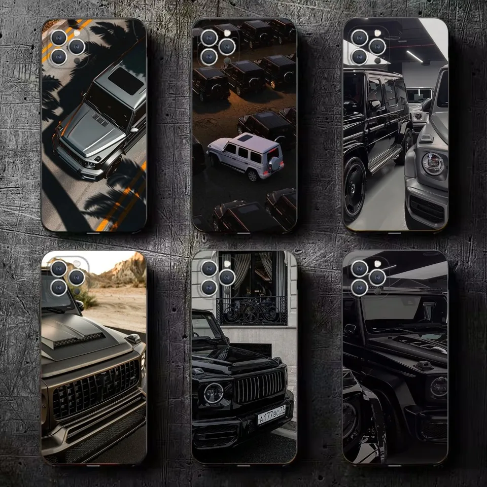 CAR M-MERCEDES-ES G PASE pre telefón pre iPhone 16,15,14,13,12,11, plus, Pro Max, XS, X, XR, SE, MINI, 8,7 mäkkého silikónového čierneho obalu