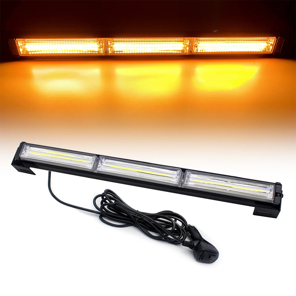 Car Strobe Warning Light Bar Police Bliber žltý LED COB núdzový blikajúci signálna lampa majáka pre bezpečné vozidlo 12v 24v